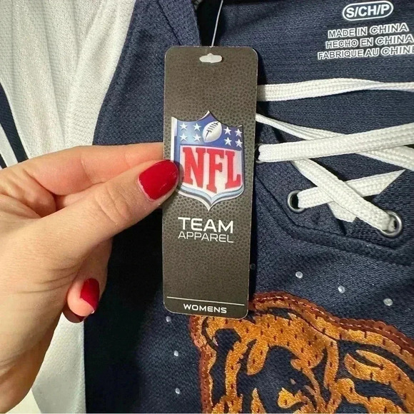 NWT NFL Women's Chicago Bears Majestic Navy Blue Draft Me VII T-Shirt  S - Picture 7 of 7